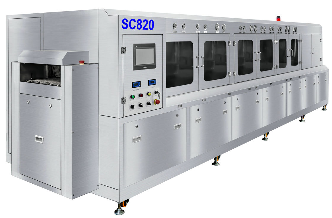 IGBT,IPM 및 LEADFRAME 부품용 Sus304 반도체 pacakging 플럭스 화학 세척 기계 600mm 폭 그물